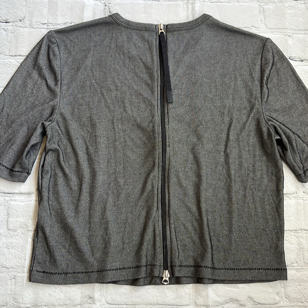 Rag & Bone Quinn Zip Short Sleeve Stripe Top - Picture 10 of 15